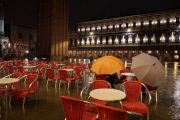 Flooded Venice by night
