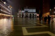 Flooded Venice by night