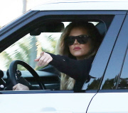 EXCL Khloe Kardashian points at a deer 