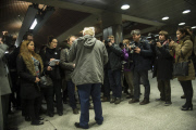 London Mayor Boris Johnson speaks to the media at London Bridge station during a strike