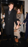 Milla Jovovich and family at Scott's restaurant, London, Britain - 10 Feb 2014