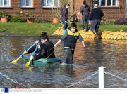 Businesses and homes prepare to evacuate in flood-hit Datchet, Berkshire, Britain - 10 Feb 2014