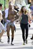 Kelly Brook swoons over David McIntosh¿s muscles