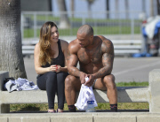 Kelly Brook swoons over David McIntosh¿s muscles