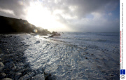 Heavy winds and huge waves batter coast of Port Quin, Cornwall, Britain - 12 Feb 2014