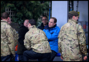 Prince William and Harry put snadbags out in the floods