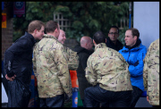 Prince William and Harry put snadbags out in the floods