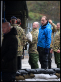 Prince William and Harry put snadbags out in the floods