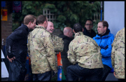 Prince William and Harry put snadbags out in the floods