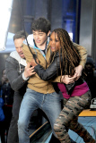 Ian Ziering and Vivica A. Fox shoot scenes for "Sharknado 2: The Second One"