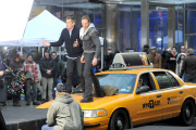 Ian Ziering and Vivica A. Fox shoot scenes for "Sharknado 2: The Second One"