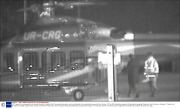 CCTV grabs of man suspected to be ousted Ukrainian President Viktor Yanukovych fleeing the country by helicopter from presidential compound, Kiev, Ukraine - 23 Feb 2014