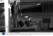 CCTV grabs of man suspected to be ousted Ukrainian President Viktor Yanukovych fleeing the country by helicopter from presidential compound, Kiev, Ukraine - 23 Feb 2014