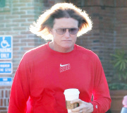 EXCL Bruce Jenner looking sad getting coffee