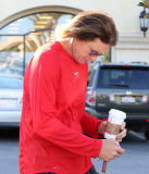 EXCL Bruce Jenner looking sad getting coffee