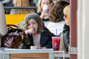 Rachel Zoe takes her toddler Skyler out for their daily frozen yogurt fix