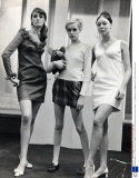 Fashion Models L To R Marianne Lise Twiggy And Julia Phillips Wearing Mini-skirts.