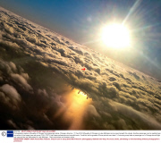 Photographer capture silhouette of Chicago from passenger plane, Chicago, America - 17 Dec 2013