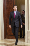 The Prince of Asturias Felipe de Borbon in several hearings in Zarzuela Palace