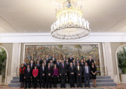 The Prince of Asturias Felipe de Borbon in several hearings in Zarzuela Palace