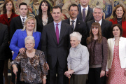 The Prince of Asturias Felipe de Borbon in several hearings in Zarzuela Palace