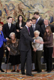 The Prince of Asturias Felipe de Borbon in several hearings in Zarzuela Palace