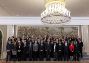 The Prince of Asturias Felipe de Borbon in several hearings in Zarzuela Palace