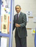 DC: Obama Visits Powell Elementary School