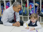 DC: Obama Visits Powell Elementary School