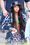 *EXCLUSIVE* Willow Smith wears Rastafarian bikini to sushi with Kylie Jenner and friends