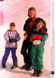Duchess:verbier Switzerland 16feb98 - Sarah Ferguson Britain's Duchess Of York And Her Daughters Eugenie (r) And Beatrice Pose For Photographers Prior To Going Skiing On The Slopes Near The Swiss Resort Of Verbier February 16. Using Only One Ski Sti