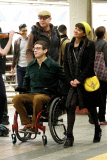 Lea Michele and Kevin McHale go underground for "Glee"