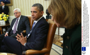 Barack Obama meets Palestinian President Mahmoud Abbas at the White House, Washington D.C., America - 17 Mar 2014