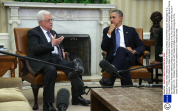 Barack Obama meets Palestinian President Mahmoud Abbas at the White House, Washington D.C., America - 17 Mar 2014