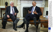 Barack Obama meets Palestinian President Mahmoud Abbas at the White House, Washington D.C., America - 17 Mar 2014