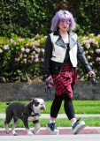 Kelly Osbourne 'Picks Up' After Her Bulldog Willy While Out for a Walk