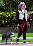 Kelly Osbourne 'Picks Up' After Her Bulldog Willy While Out for a Walk