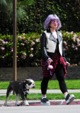 Kelly Osbourne 'Picks Up' After Her Bulldog Willy While Out for a Walk