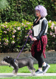 Kelly Osbourne 'Picks Up' After Her Bulldog Willy While Out for a Walk