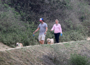 Exclusive... Amy Smart & Carter Oosterhouse Take Their Dogs For A Hike 