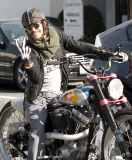 Steven Tyler Rides His Motorcycle To Lunch 