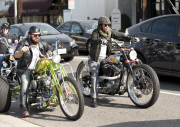 Steven Tyler Rides His Motorcycle To Lunch 