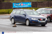 Mother duck and ducklings crossing a busy road, Hunstanton, Norfolk, Britain - 26 Mar 2014