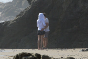 *EXCLUSIVE* Kate Hudson and Matthew Bellamy play beach soccer with Ryder **NO WEB, MUST CALL FOR PRICING**