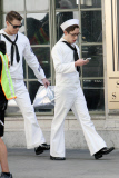 The boys from 'Glee' film a vintage Navy scene in LA