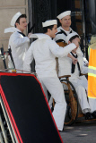 The boys from 'Glee' film a vintage Navy scene in LA