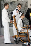 The boys from 'Glee' film a vintage Navy scene in LA