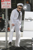 The boys from 'Glee' film a vintage Navy scene in LA