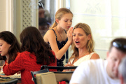 *EXCLUSIVE* Kate Moss and Lila Grace share secrets at the Lunch Table
**NO UK**