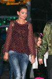 Katie Holmes gets a visit from Suri on the set of `Dangerous Liaisons¿